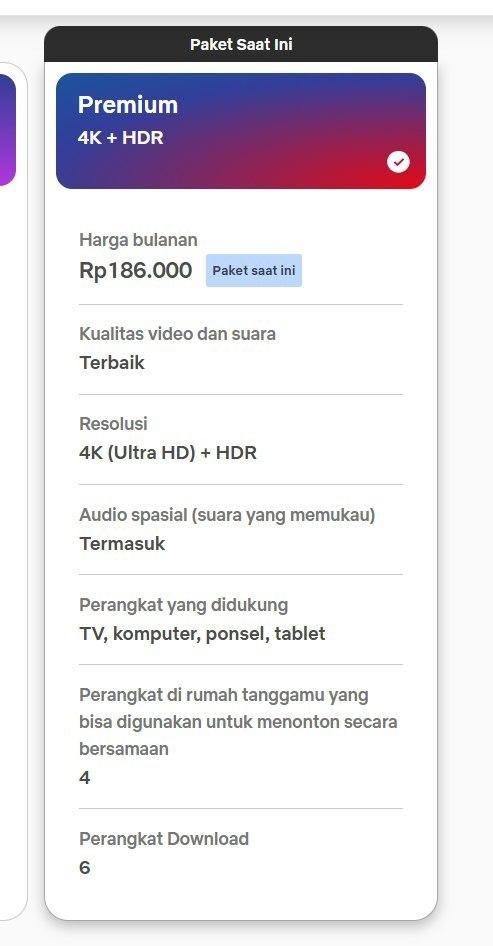 Paket Netflix Premium 4K HDR