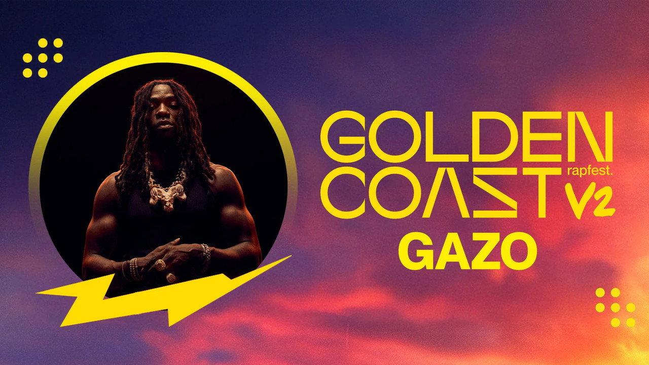 Gazo au Golden Coast Festival backdrop