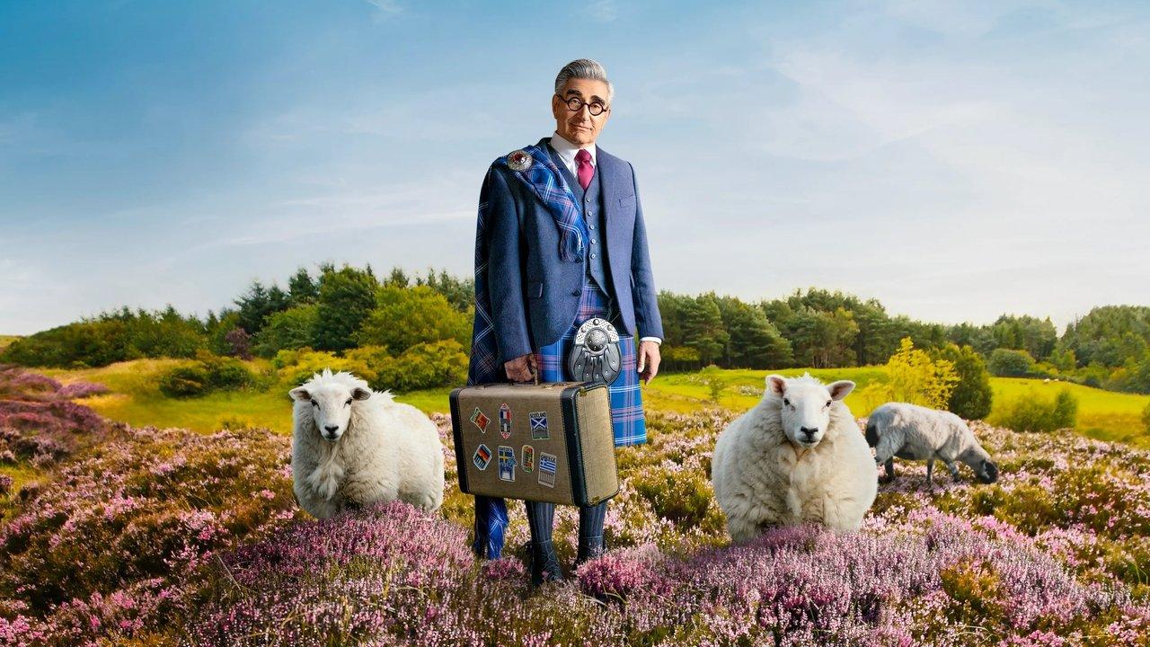 The Reluctant Traveller with Eugene Levy backdrop