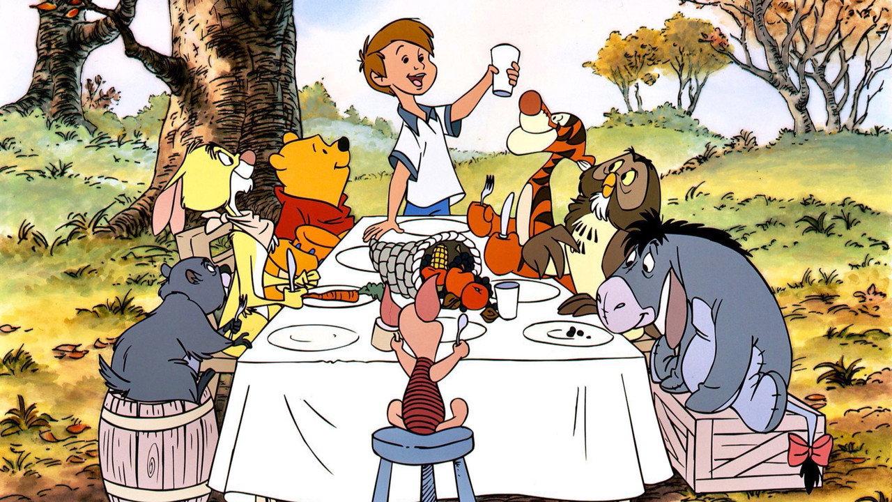 A Winnie the Pooh Thanksgiving backdrop