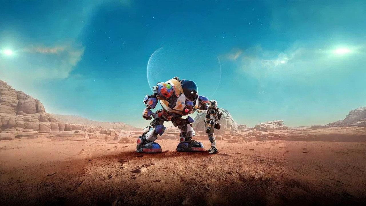 Rainbow on Mars backdrop