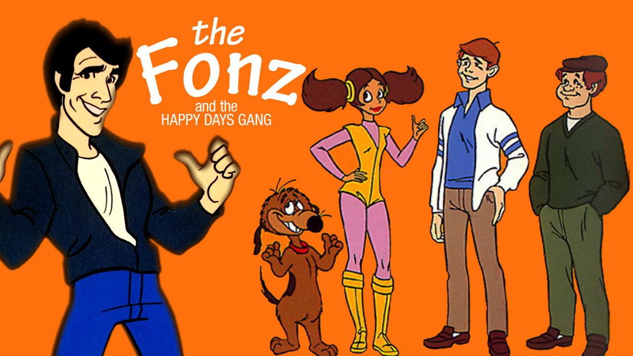 The Fonz and the Happy Days Gang backdrop