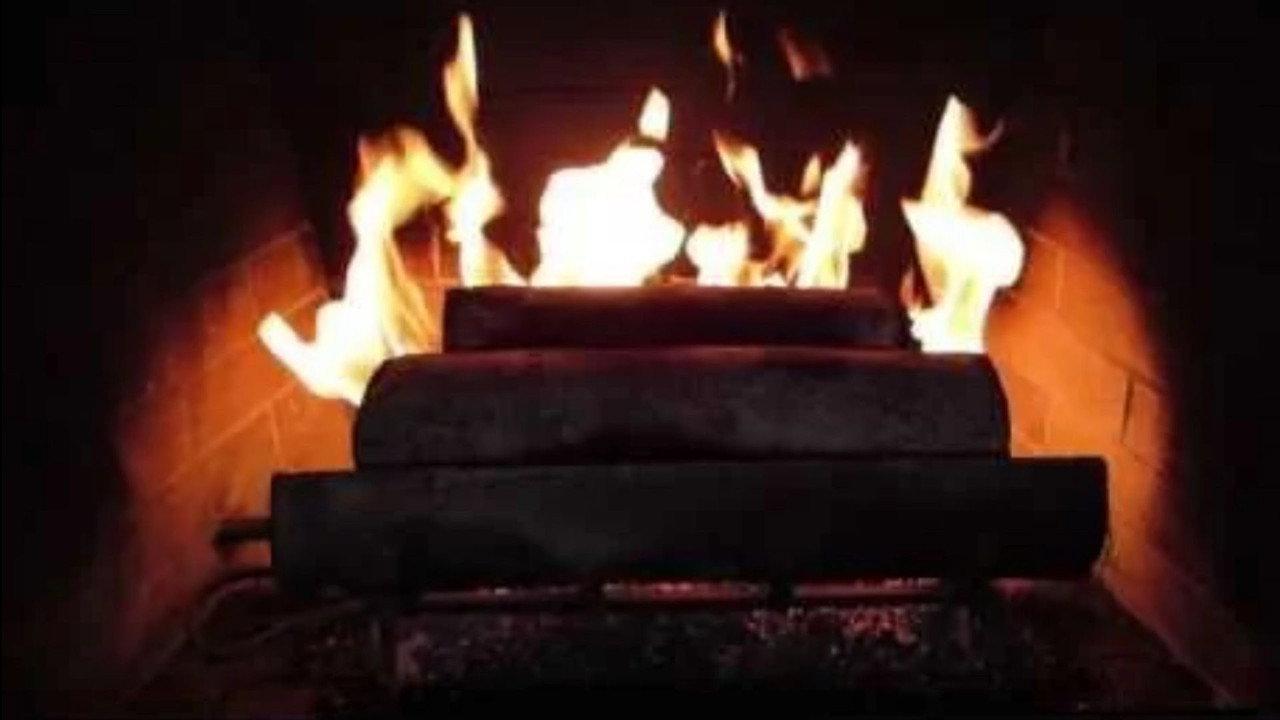 Yule Log with Christmas Music and Loud Family Fighting backdrop