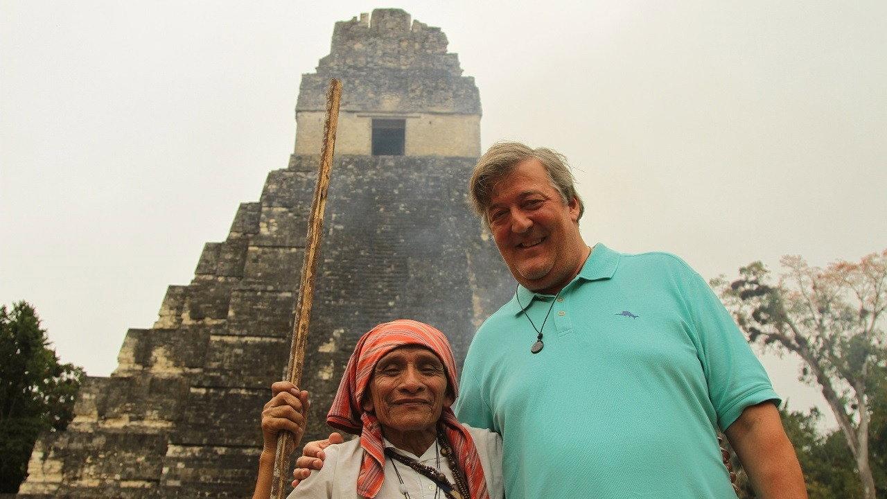 Stephen Fry in Central America backdrop