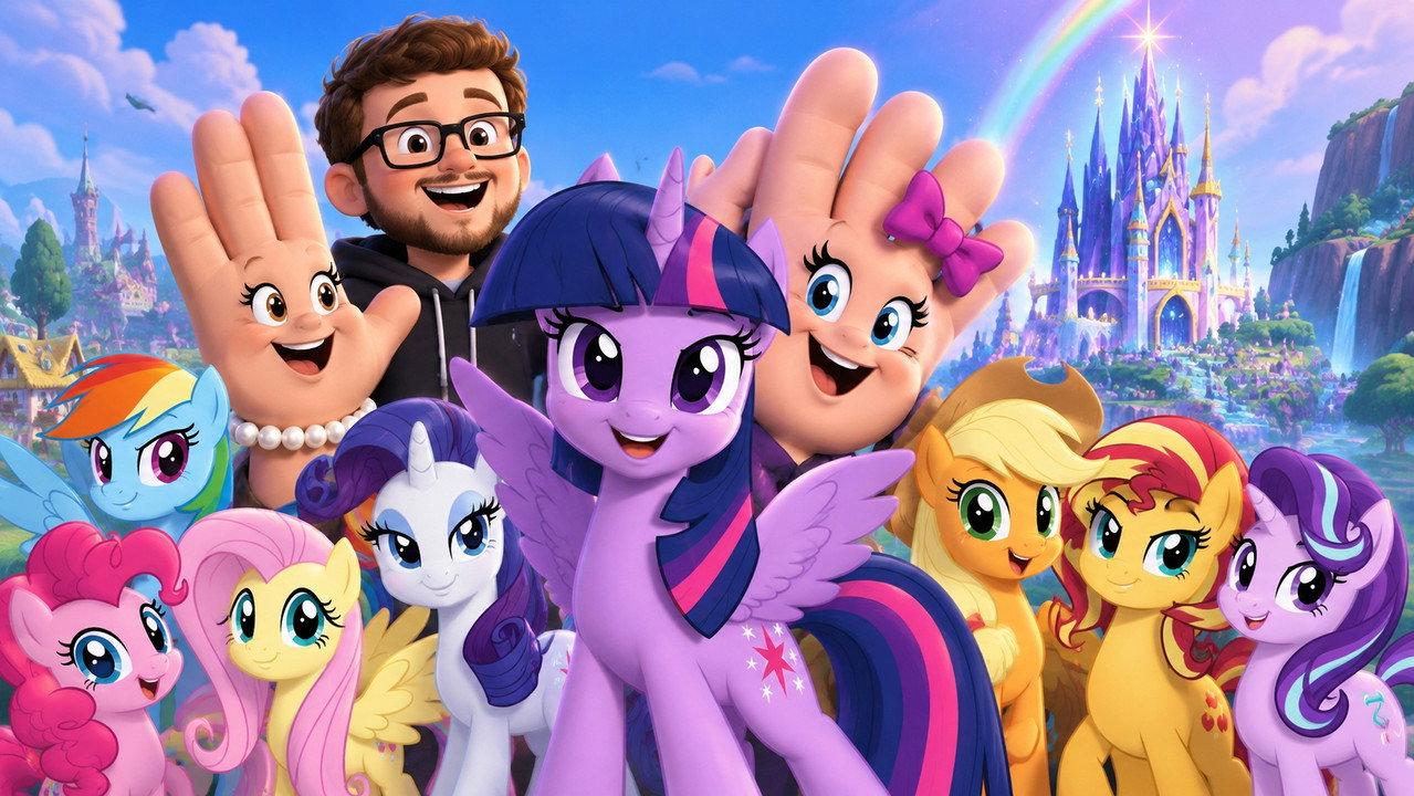 The Sister Hand and Twilight Sparkle Show backdrop