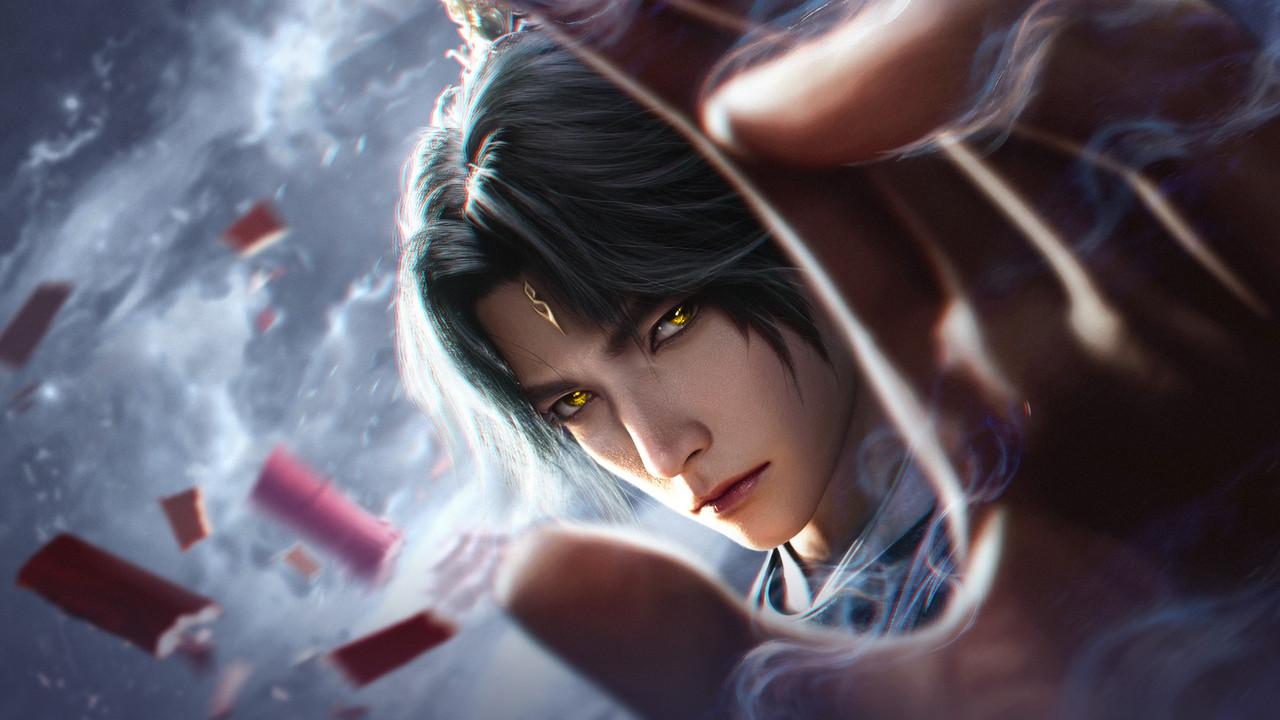 Shrounding the Heavens Movie: Fighting Against Wang Teng with Copper Coffin backdrop