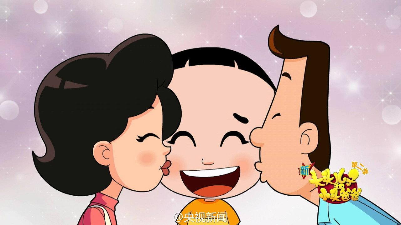 Big-Headed Kid and Small-Headed Father backdrop