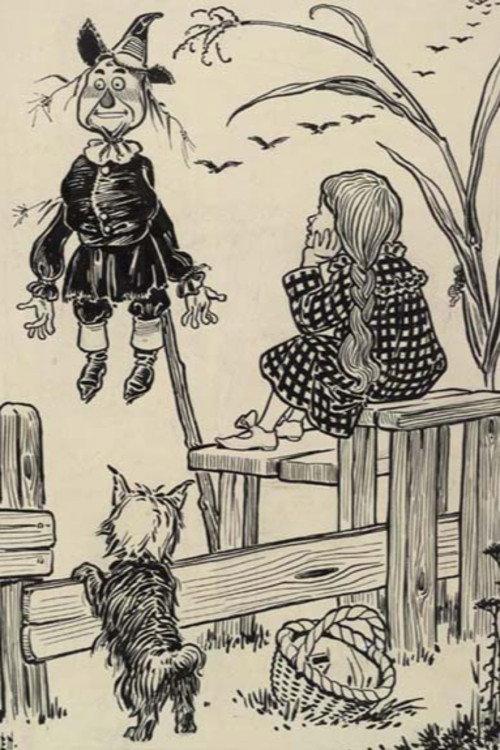 Dorothy and the Scarecrow in Oz backdrop
