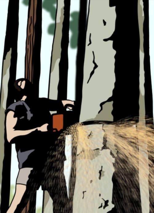 Chainsaw backdrop