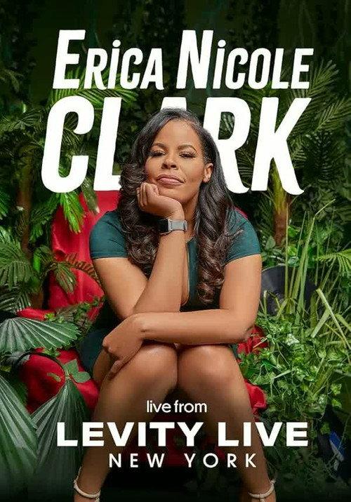 Erica Nicole Clark live from Levity Live New York backdrop