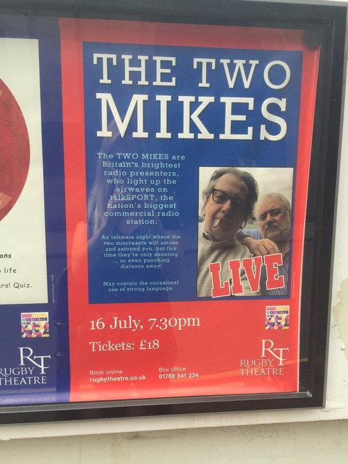The Two Mikes Live backdrop