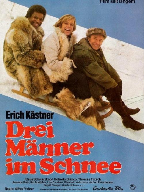 Drei Männer im Schnee backdrop