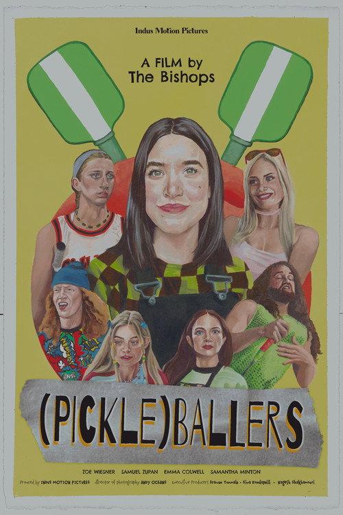 Pickleballers backdrop