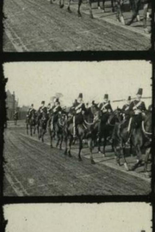 The 13th Hussars on the march through Dublin streets backdrop