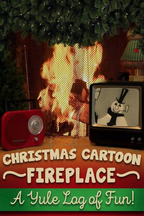 Christmas Cartoon Fireplace: A Yule Log of Fun! backdrop
