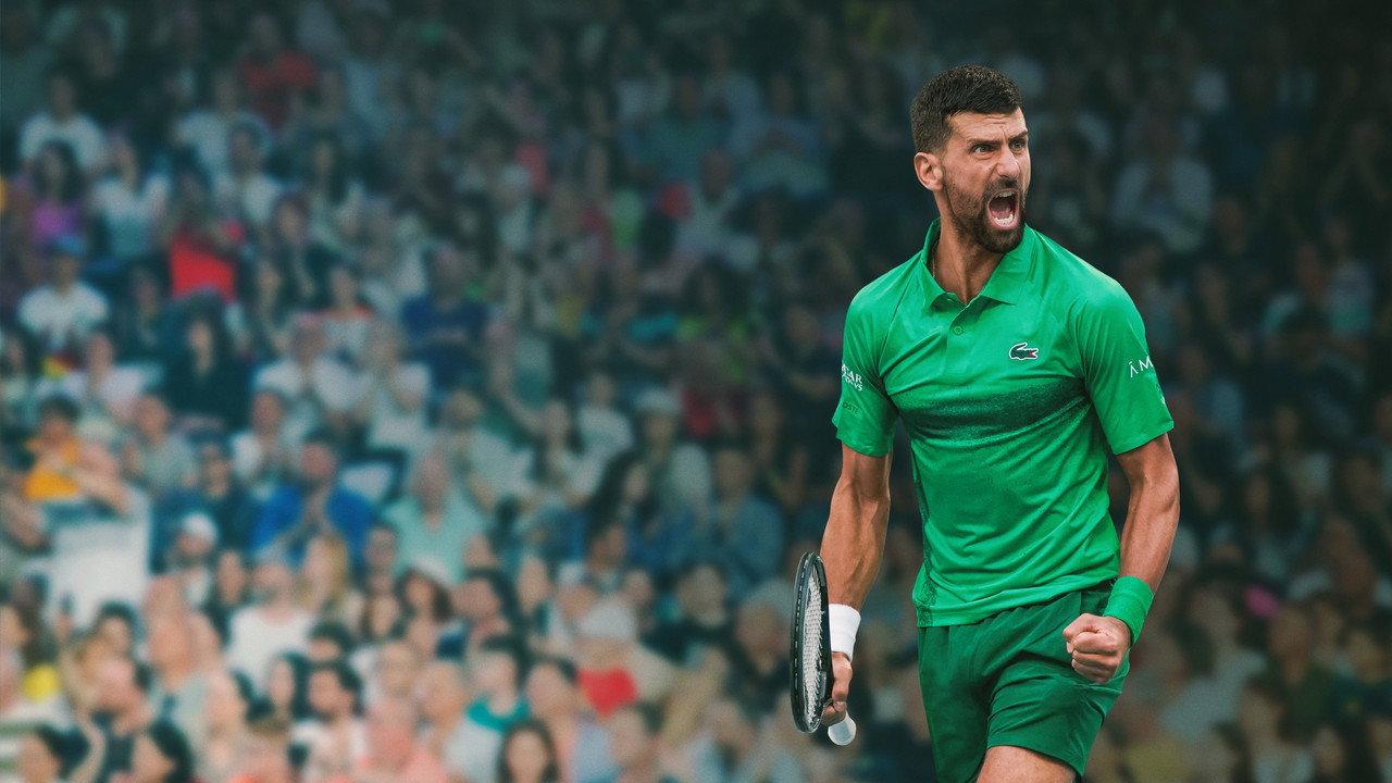 Novak Djokovic: The Wolf in Winter backdrop