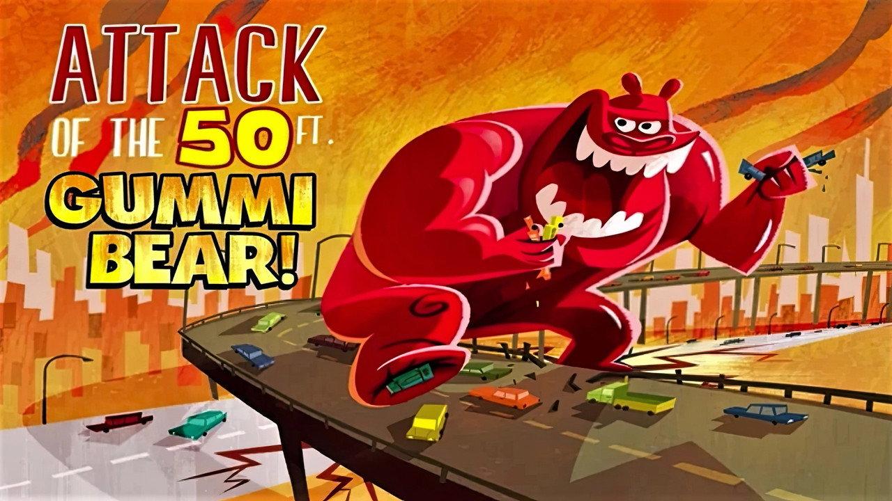 Attack of the 50-foot Gummi Bear backdrop