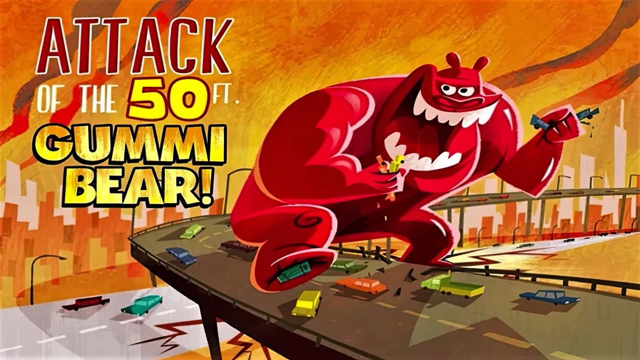 Attack of the 50-foot Gummi Bear backdrop