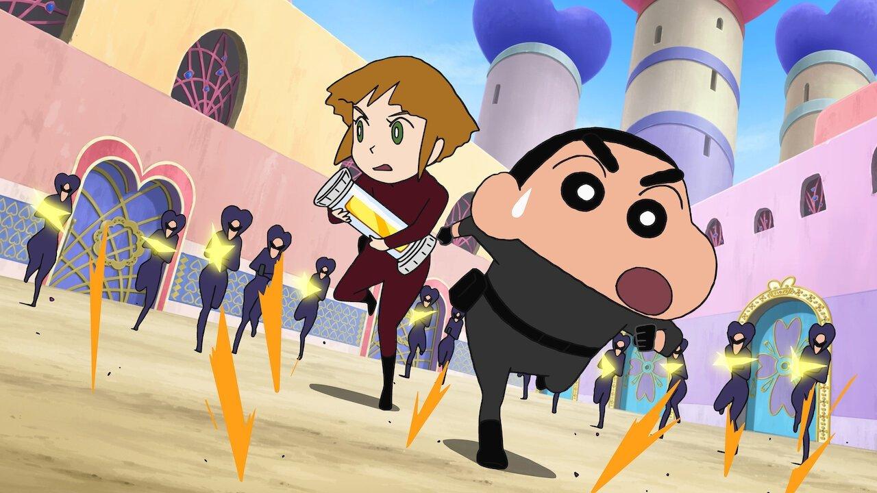 Crayon Shin-chan: Fierceness That Invites Storm! Operation Golden Spy backdrop