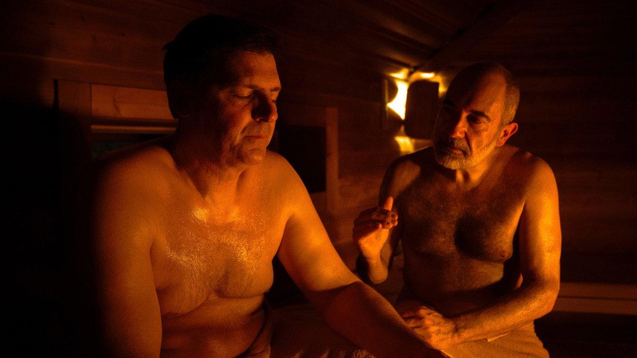 Men in Towels backdrop