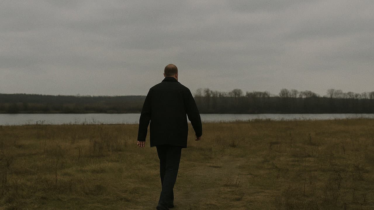 The Man Walking to the River backdrop