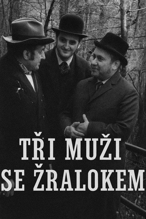 Tři muži se žralokem backdrop