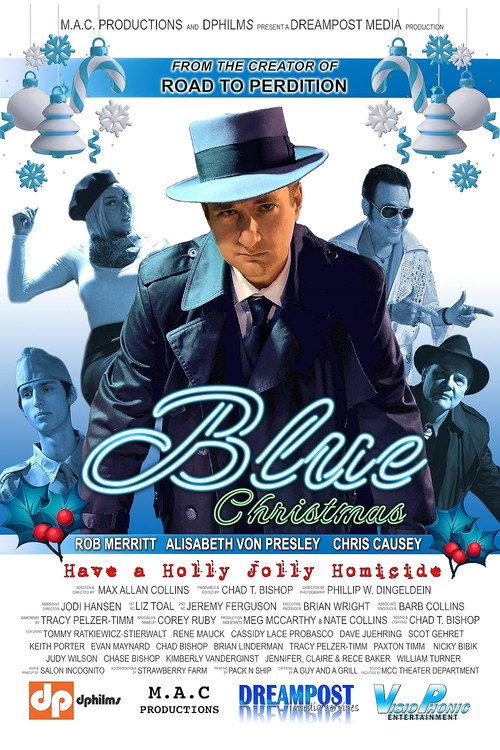 Blue Christmas backdrop