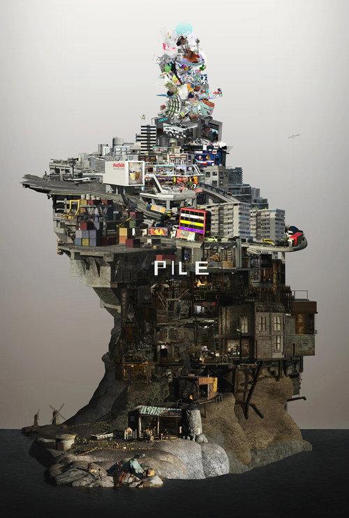 Pile backdrop