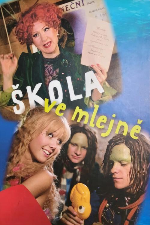 Škola ve mlejně backdrop