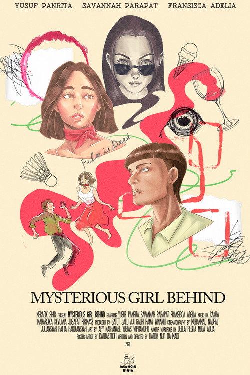 Mysterious Girl Behind backdrop
